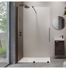Дверь Furo Walk-in Black 838x200 прозрачное 8 мм левая 1/2