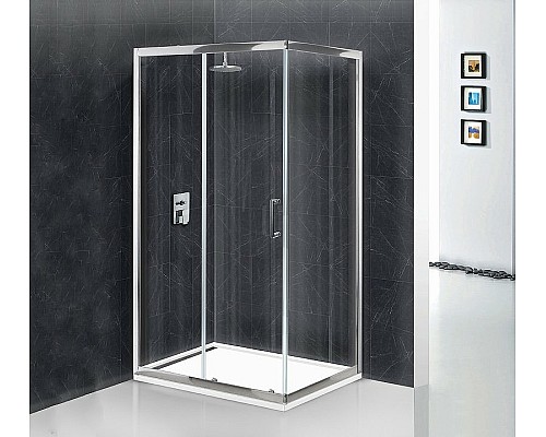 Душевой уголок BelBagno Uno 120х100 UNO-AH-1-120/100-C-Cr профиль Хром стекло прозрачное