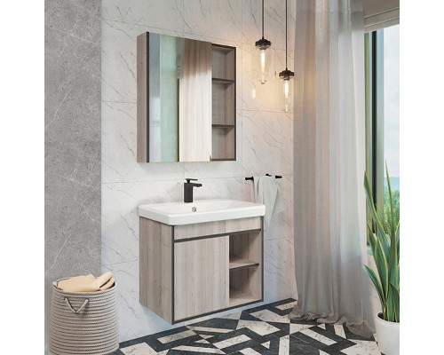 Зеркальный шкаф Comforty Вена 70 00-00009272 Дуб дымчатый