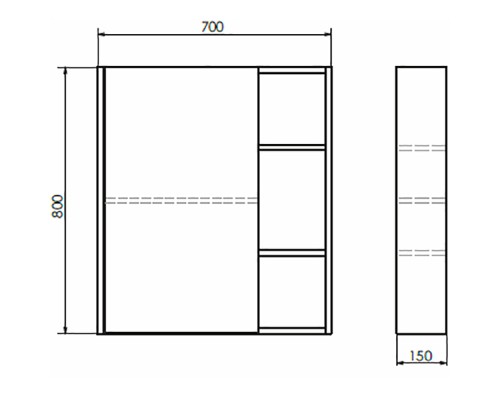 Зеркальный шкаф Comforty Вена 70 00-00009272 Дуб дымчатый