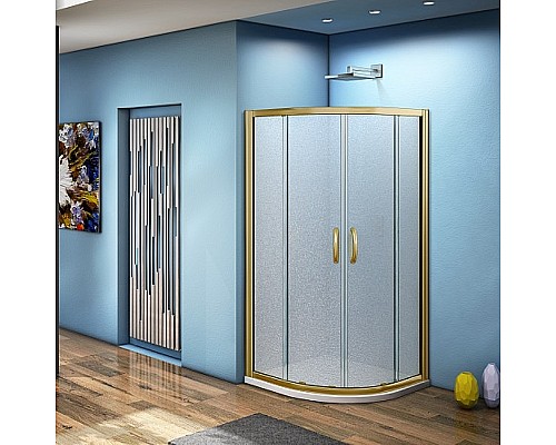 Душевой уголок Good Door Jazze 90x90 R-90-C-G профиль Золото стекло прозрачное