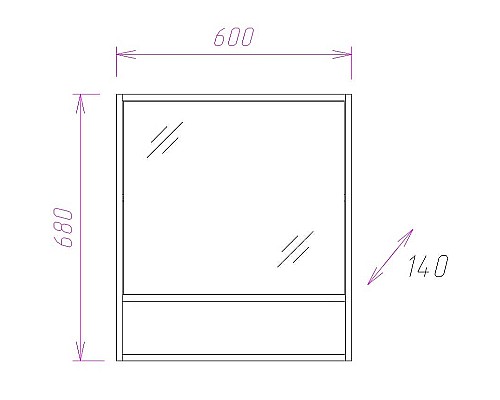 Зеркальный шкаф Onika Натали 60.00 R 206061 Ясень таормина