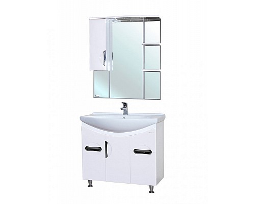Зеркало со шкафом Bellezza Лагуна 85 L 4612114002014 с подсветкой L Белое