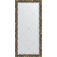 Зеркало Evoform Exclusive-G 135х73 BY 4264 с гравировкой в багетной раме - Старое дерево с плетением 70 мм