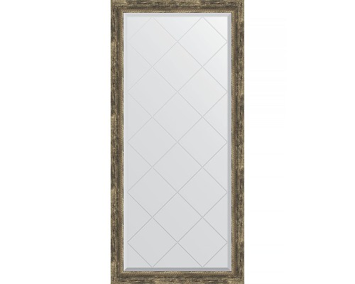 Зеркало Evoform Exclusive-G 135х73 BY 4264 с гравировкой в багетной раме - Старое дерево с плетением 70 мм