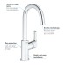 Смеситель Grohe для раковины со сливным гарнитуром