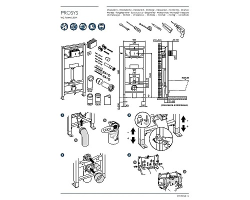 Комплект унитаза с инсталляцией Ideal Standard Prosys Exacto X042601 с сиденьем Микролифт