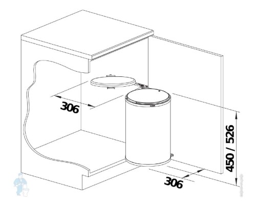 Ведро для мусора Blanco Singolo XL 526377 Серое