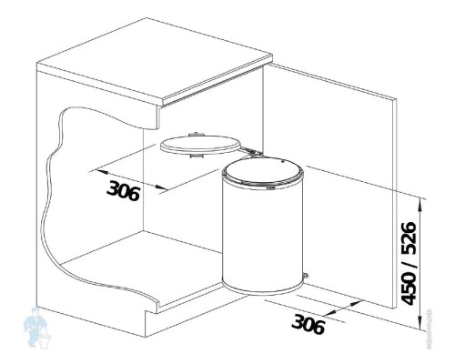 Ведро для мусора Blanco Singolo XL 526377 Серое
