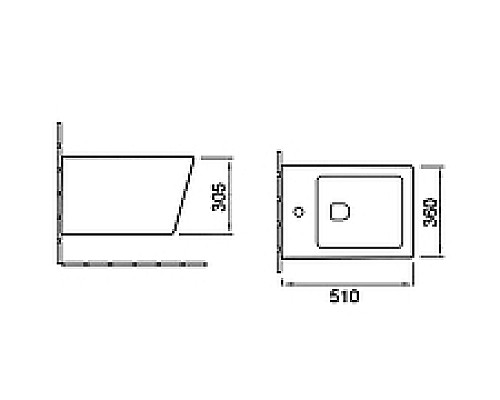 Биде SantiLine SL-5054MB подвесное Черное матовое