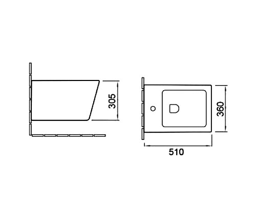 Биде SantiLine SL-5054MB подвесное Черное матовое