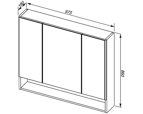 Зеркало-шкаф Aquanet Виго 100 сине-серый