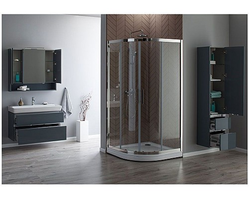 Зеркало-шкаф Aquanet Виго 100 сине-серый