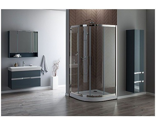 Зеркало-шкаф Aquanet Виго 100 сине-серый