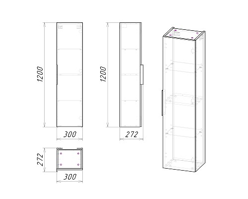 Шкаф пенал Grossman Форта 30 3030052 подвесной Темный дуб галифакс