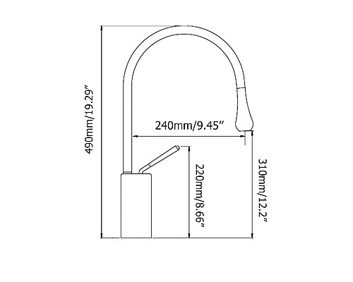 Смеситель для раковины-чаши высокий Bronze de Luxe Scandi 9015B Черный матовый