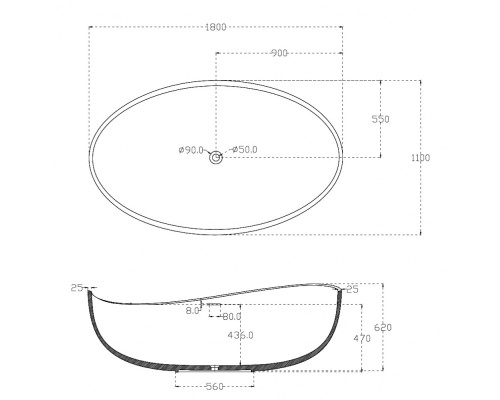 Акриловая ванна Abber AB9239