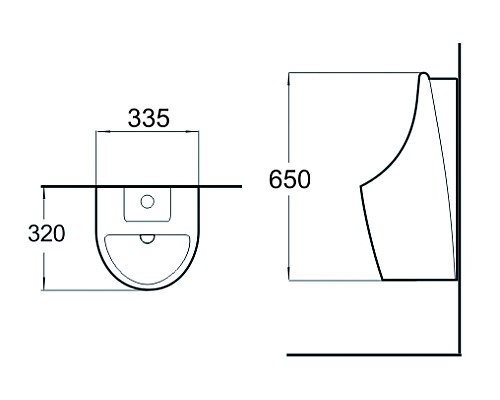Писсуар настенный SantiLine SL-6001 с функцией электронного смыва