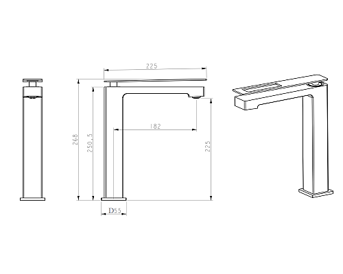 Смеситель для раковины Boheme Q 142-WUW Белый Синий