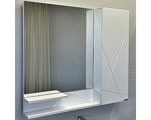 Зеркало со шкафом Comforty Мерано 90 R 00-00010664 Белое матовое