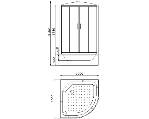 Душевая кабина Parly Classic Эконом 100x100 EC1021 без гидромассажа