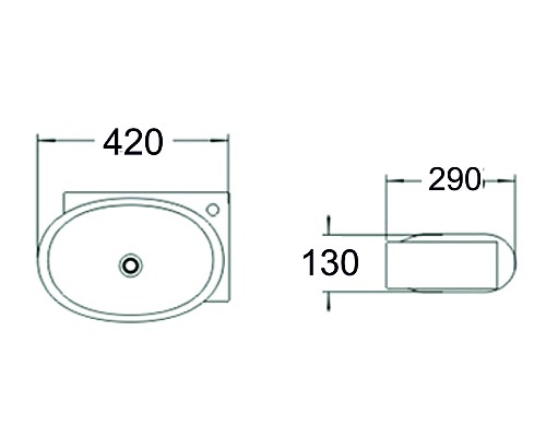 Раковина керамическая накладная и подвесная SantiLine SL-2022L