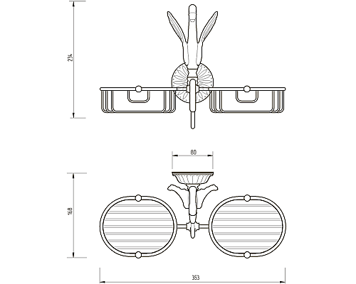 Мыльница Migliore Luxor 26126 Золото