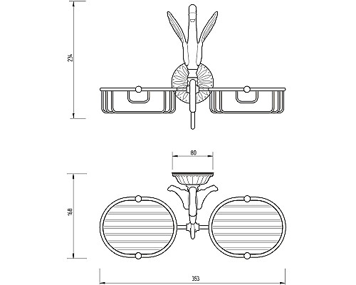 Мыльница Migliore Luxor 26126 Золото