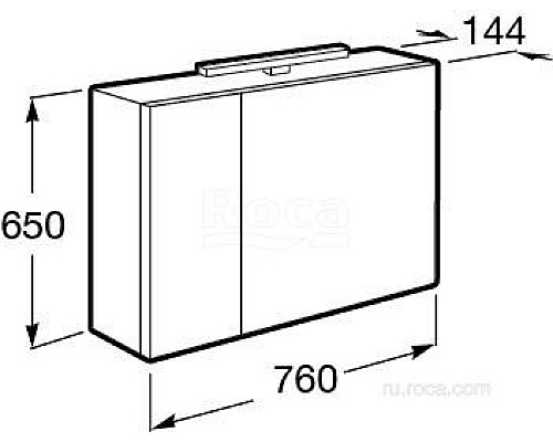 Зеркальный шкаф Roca Etna 80 857304806 белый глянец