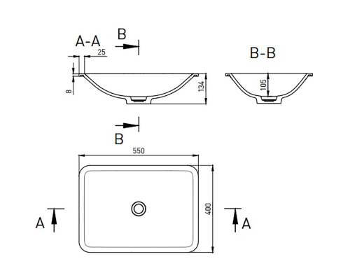 Раковина Salini Marea 55 06 1802206M Белая матовая