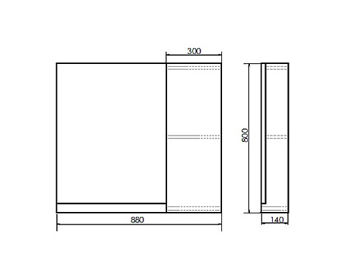 Зеркало со шкафом Comforty Бонн 90 00-00001951 Дуб дымчатый