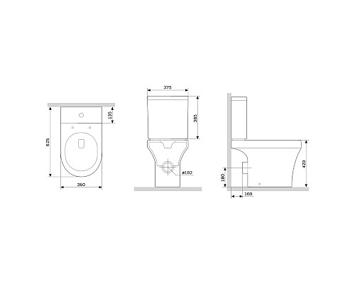 Унитаз компакт Damixa Skyline DX35C8600SC с бачком и сиденьем Микролифт Унитаз компакт Damixa Skyline DX35C8600SC с бачком и сиденьем Микролифт