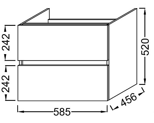 Тумба под раковину Jacob Delafon Tolbiac 60 EB2381-E75 подвесная Дуб давос