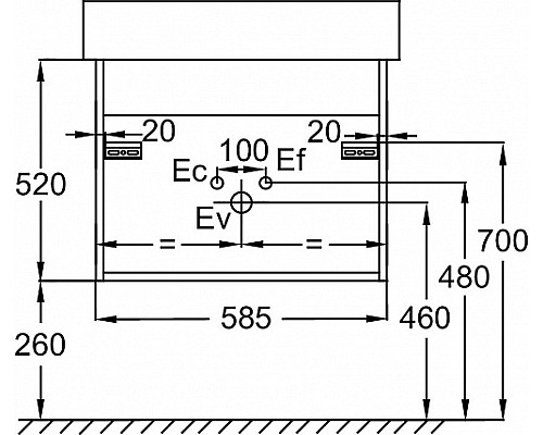 Тумба под раковину Jacob Delafon Tolbiac 60 EB2381-E75 подвесная Дуб давос