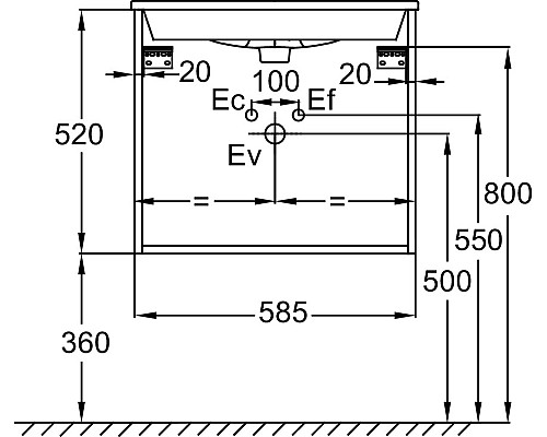 Тумба под раковину Jacob Delafon Tolbiac 60 EB2381-E75 подвесная Дуб давос