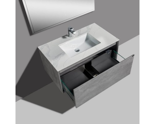 Комплект мебели для ванной Black&White Universe 909U1000 подвесной Пепельный