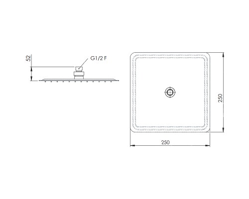 Верхний душ Remer 357UFD25X Хром
