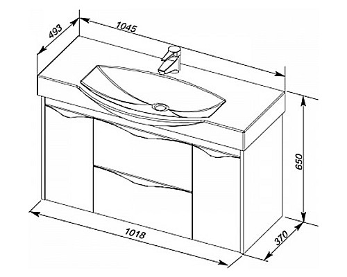 Тумба под раковину Aquanet Франка 105 183055 подвесная Белая
