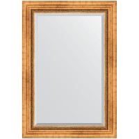Зеркало Evoform Exclusive 96х66 BY 3438 с фацетом в багетной раме - Римское золото 88 мм