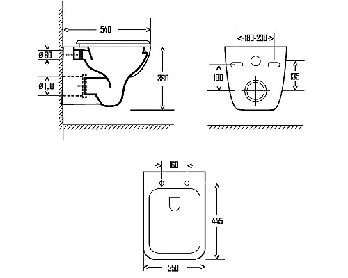 Унитаз AQUAme AQM2007 подвесной Белый глянец с сиденьем Микролифт