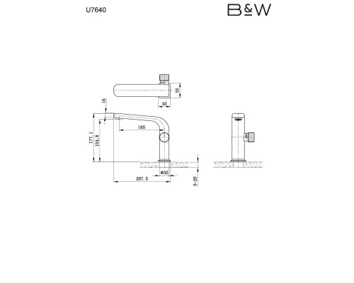 Смеситель для раковины Black&White Universe U7640 Хром