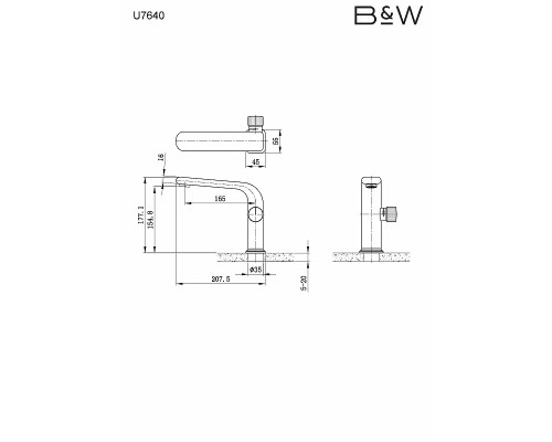 Смеситель для раковины Black&White Universe U7640 Хром