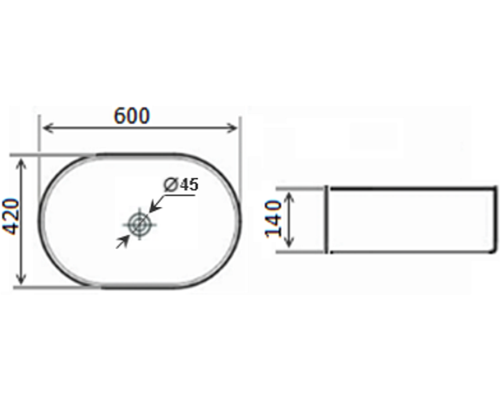 Раковина-чаша Timo Kulo 60 ТК-405 Белая глянцевая