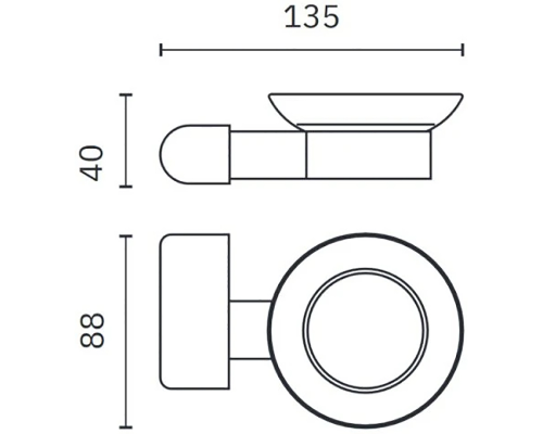 Мыльница Nofer Capri 16225.N Черный матовый