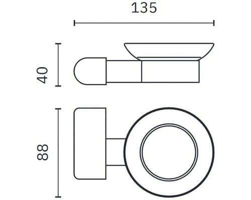 Мыльница Nofer Capri 16225.N Черный матовый