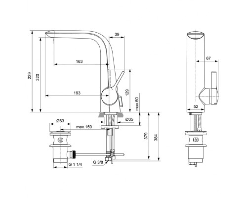 Смеситель для раковины Ideal Standard Melange Хром