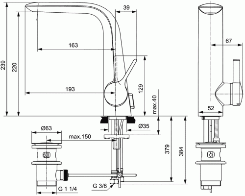 Смеситель для раковины Ideal Standard Melange Хром