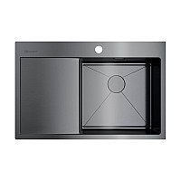 Кухонная мойка Omoikiri Akisame 78-GM-R 4973100 вороненая сталь