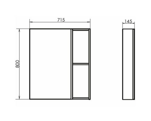 Зеркальный шкаф Comforty Порто 75 00-00009231 Дуб темно-коричневый