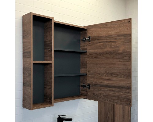 Зеркальный шкаф Comforty Порто 75 00-00009231 Дуб темно-коричневый